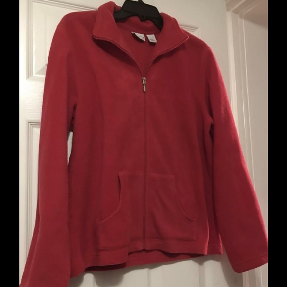 Kim Rogers Super Soft Red Autumn Jacket Long-Sleeves Medium Coat Zip-Up! - Picture 2 of 5